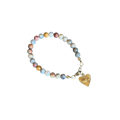 Terra Amour Bracelet – Agate & Heart Charm