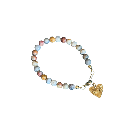 Terra Amour Bracelet – Agate & Heart Charm