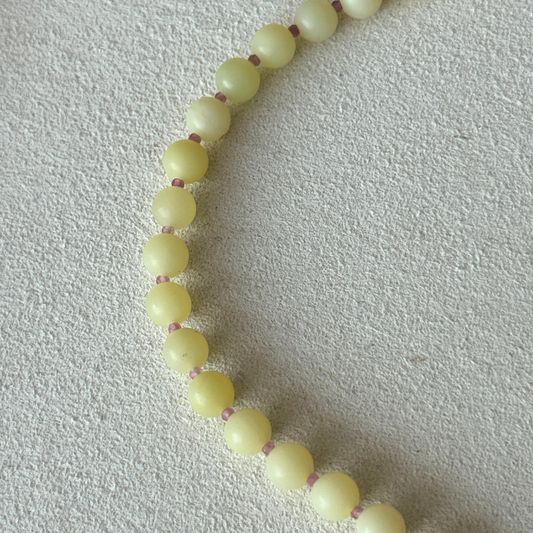 Limoncello Necklace – Olive Jade & Pink Tourmaline