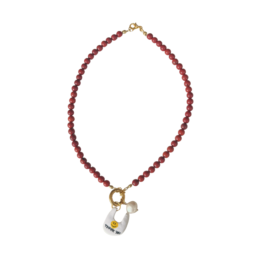 Red Jasper Thank You Necklace